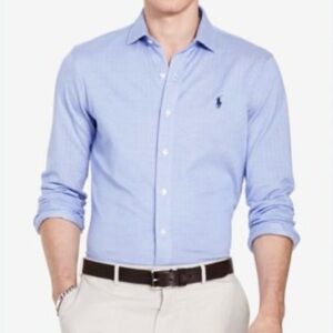 Ralph Lauren Light Blue Knit Dress Shirt